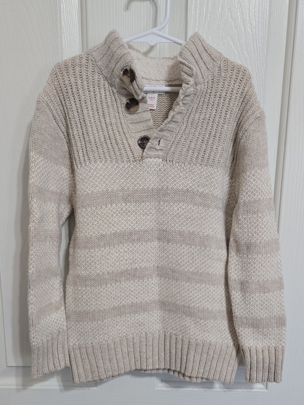 Cat & Jack beige crew neck pullover sweater